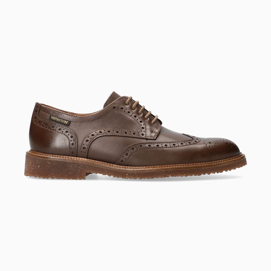 Mephisto PIERS Nubuck Férfi Oxford Cipő - Sötét Barna, HU-80258